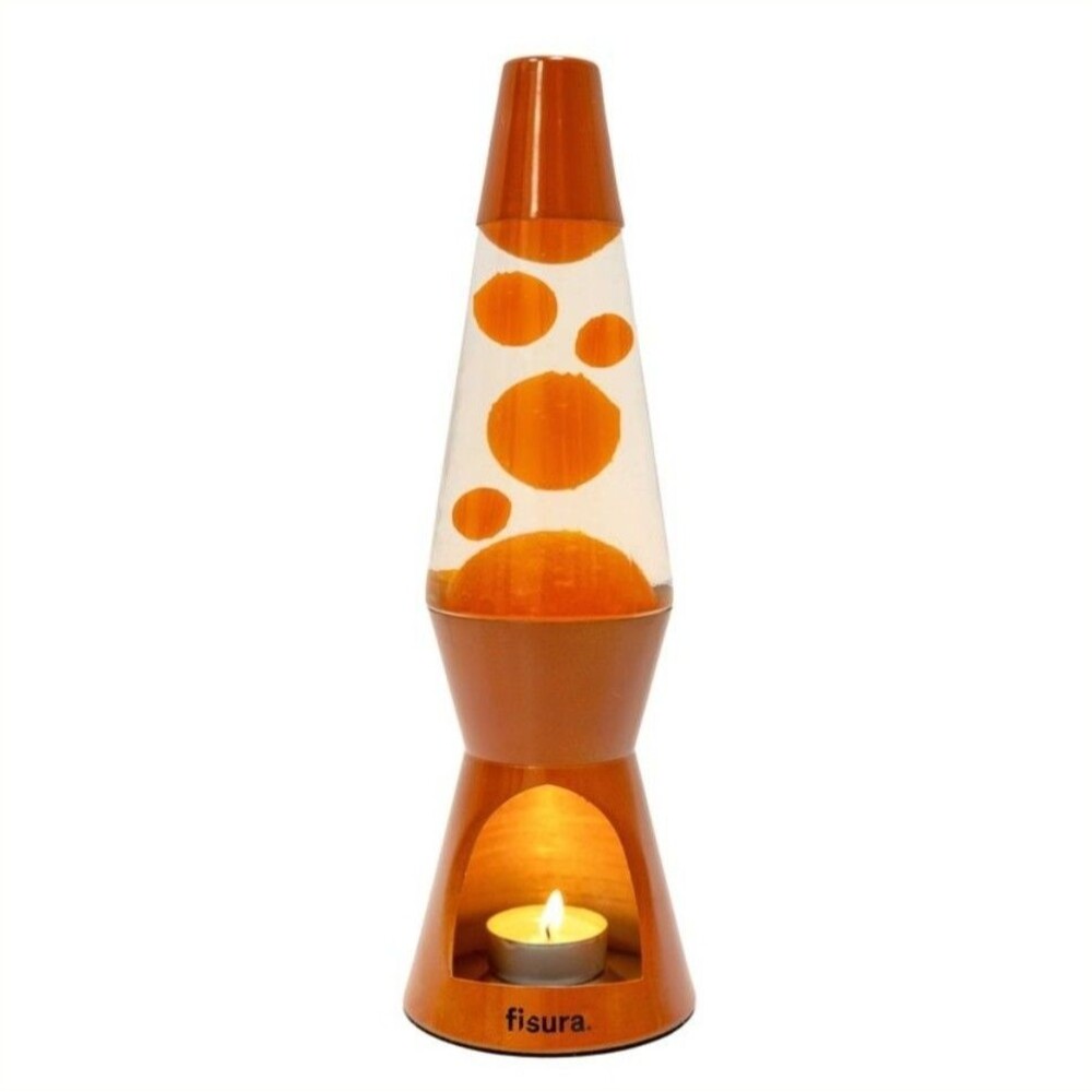 Fisura Tealight Lava Lamp Brown/Orange Decorative Table Lamp